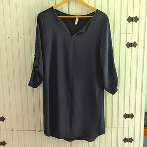Navy, 3/4 sleeve shirt dress My Beloved, S